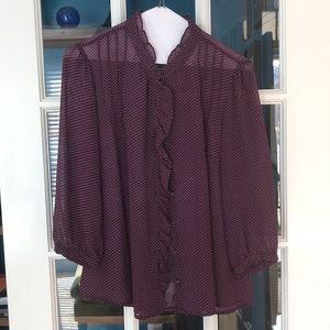 Lightweight sheer silky blouse